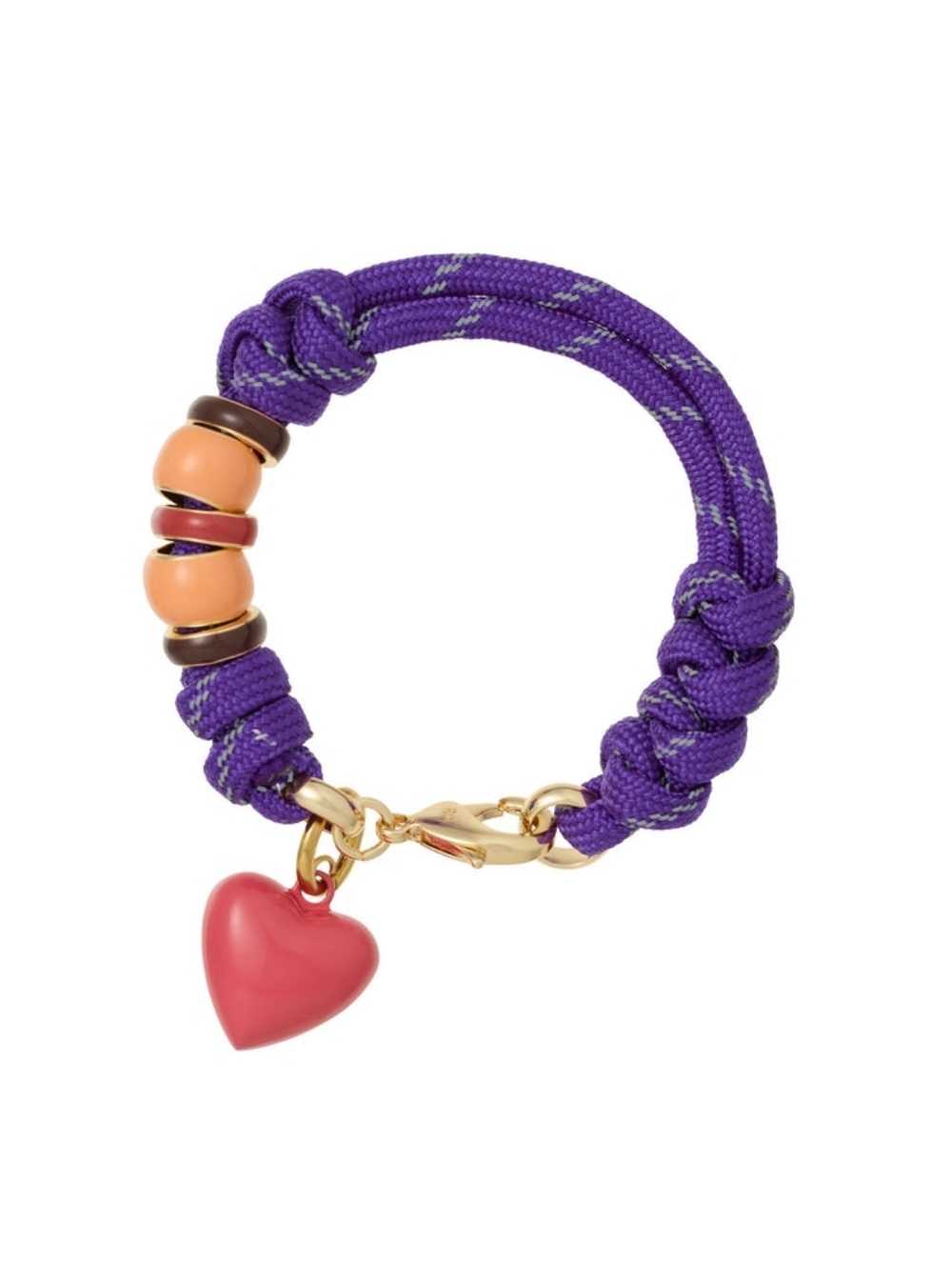 Roxanne Assoulin The Super Size Happy Cord Bracelet With Dark Rose Charm